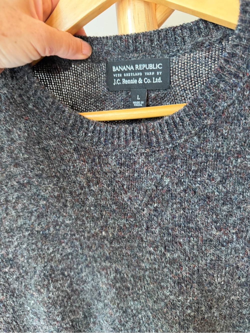 J Crew JC Rennie Gray Marled Wool Sweater Men’s Size Large Pullover - Picture 3 of 7